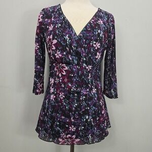 Vtg Y2K Mesh Babydoll Top L Fairy Grunge Whimsigoth Dark Romantic Indie Feminine